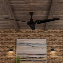 Industrial 60 in. Indoor/Outdoor Black Ceiling Fan with Wall Control, Downrod and Powerful Reversible Motor by Hampton Bay -Hampton Bay Sales black hampton bay ceiling fans without lights 26829 40 1000