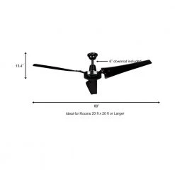 Industrial 60 in. Indoor/Outdoor Black Ceiling Fan with Wall Control, Downrod and Powerful Reversible Motor by Hampton Bay -Hampton Bay Sales black hampton bay ceiling fans without lights 26829 a0 1000