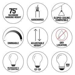 1-Light Black Warehouse Pendant Hanging Light with Metal Shade by Hampton Bay -Hampton Bay Sales black hampton bay chandeliers af 1032r bk 40 1000