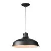 1-Light Black Warehouse Pendant Hanging Light with Metal Shade by Hampton Bay