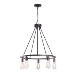 Stratton 5-Light Black Chandelier with No Shade by Hampton Bay -Hampton Bay Sales black hampton bay chandeliers hdp00325 1f 1000