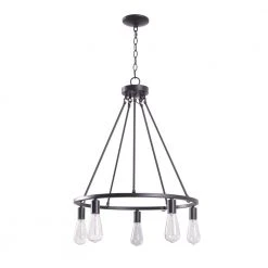 Stratton 5-Light Black Chandelier with No Shade by Hampton Bay -Hampton Bay Sales black hampton bay chandeliers hdp00325 4f 1000