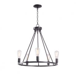Stratton 5-Light Black Chandelier with No Shade by Hampton Bay -Hampton Bay Sales black hampton bay chandeliers hdp00325 c3 1000