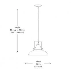 Wilhelm 16 in. 1-Light Black Industrial Farmhouse Hanging Kitchen Pendant Light with Metal Shade by Hampton Bay -Hampton Bay Sales black hampton bay chandeliers l4927 16 bk 66 1000