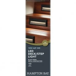Black Integrated LED Deck Light by Hampton Bay -Hampton Bay Sales black hampton bay deck rail lights jao2601l c3 1000