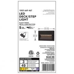 Black Integrated LED Deck Light by Hampton Bay -Hampton Bay Sales black hampton bay deck rail lights jao2601ll 1f 1000