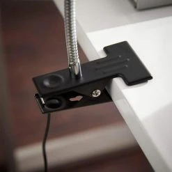 14 in. Black Integrated LED Clip Lamp by Hampton Bay -Hampton Bay Sales black hampton bay desk lamps af40167 40 1000