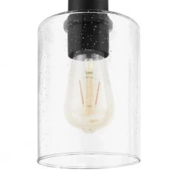 Andra 22.5 in. Black Desk Lamp with Seeded Glass Shade and USB Port by Hampton Bay -Hampton Bay Sales black hampton bay desk lamps hdp15143 a0 1000