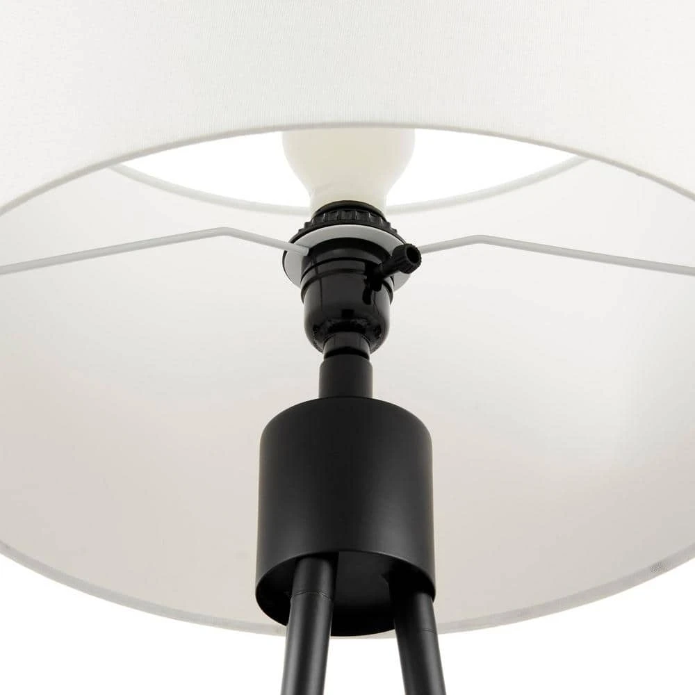 Higgins 56.25 in. Black Tripod Floor Lamp with Round Base by Hampton Bay 3 Higgins 56.25 in. Black Tripod Floor Lamp with Round Base by Hampton Bay - Image 3