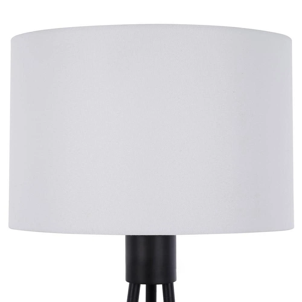 Higgins 56.25 in. Black Tripod Floor Lamp with Round Base by Hampton Bay 9 Higgins 56.25 in. Black Tripod Floor Lamp with Round Base by Hampton Bay - Image 9