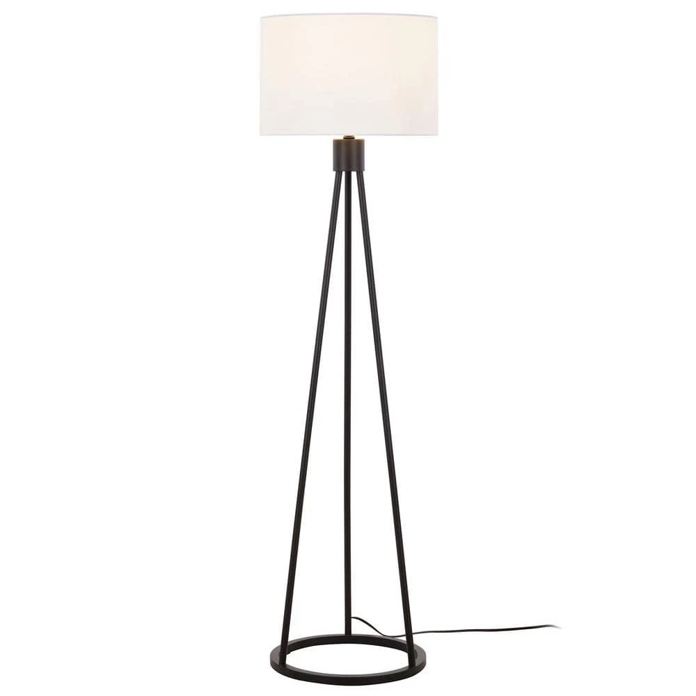 Higgins 56.25 in. Black Tripod Floor Lamp with Round Base by Hampton Bay 1 Higgins 56.25 in. Black Tripod Floor Lamp with Round Base by Hampton Bay