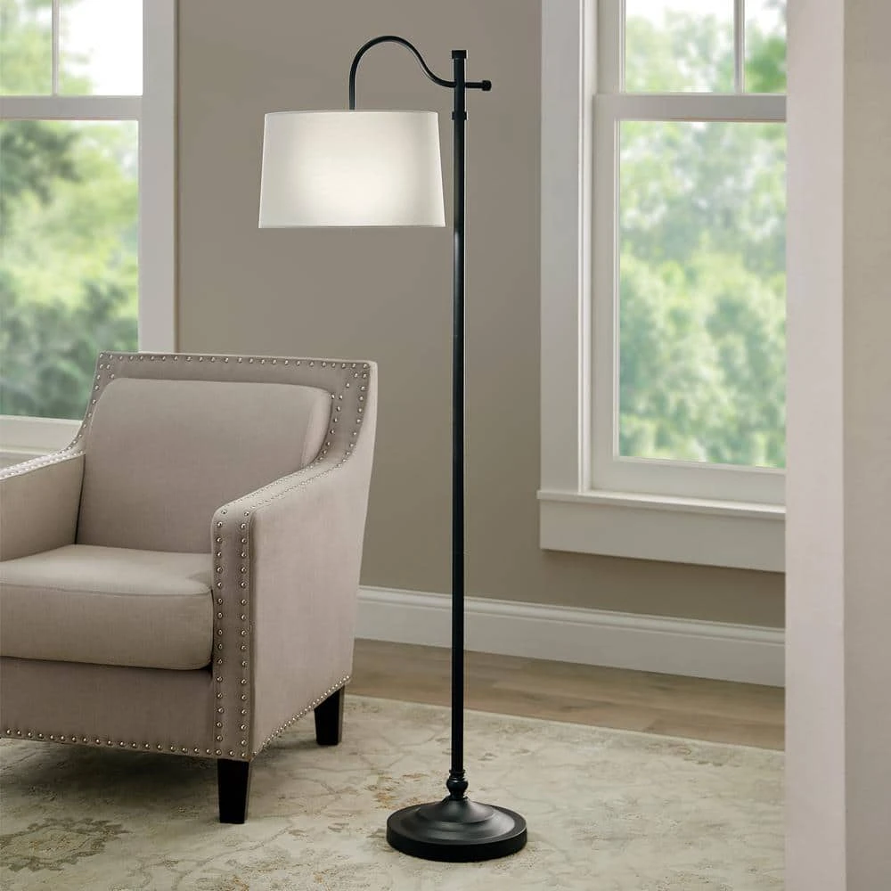 Carver 58 in. Black Downbridge Floor Lamp by Hampton Bay 2 Carver 58 in. Black Downbridge Floor Lamp by Hampton Bay - Image 2