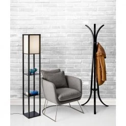 63 in. Black Shelf Floor Lamp by Hampton Bay -Hampton Bay Sales black hampton bay floor lamps 3138 01 44 1000