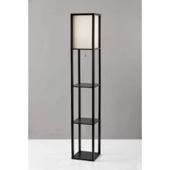 63 in. Black Shelf Floor Lamp by Hampton Bay -Hampton Bay Sales black hampton bay floor lamps 3138 01 4f 1000