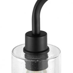 Andra 61 in. Black Floor Lamp with Seeded Glass Shade by Hampton Bay -Hampton Bay Sales black hampton bay floor lamps hdp15136 1d 1000