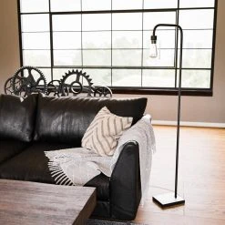 Andra 61 in. Black Floor Lamp with Seeded Glass Shade by Hampton Bay -Hampton Bay Sales black hampton bay floor lamps hdp15136 c3 1000