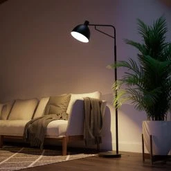 Elkton 61.25 in. Black Floor Lamp by Hampton Bay -Hampton Bay Sales black hampton bay floor lamps hdp15138 4f 1000