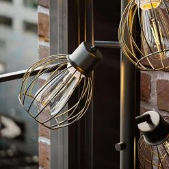 Torrance 65 in. Black Floor Lamp with Open Wire Frame Shade by Hampton Bay -Hampton Bay Sales black hampton bay floor lamps hdp15141 1f 1000