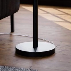 Torrance 65 in. Black Floor Lamp with Open Wire Frame Shade by Hampton Bay -Hampton Bay Sales black hampton bay floor lamps hdp15141 76 1000