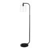 62 .5 in. Black Cline Floor Lamp with Clear Glass Shade by Hampton Bay