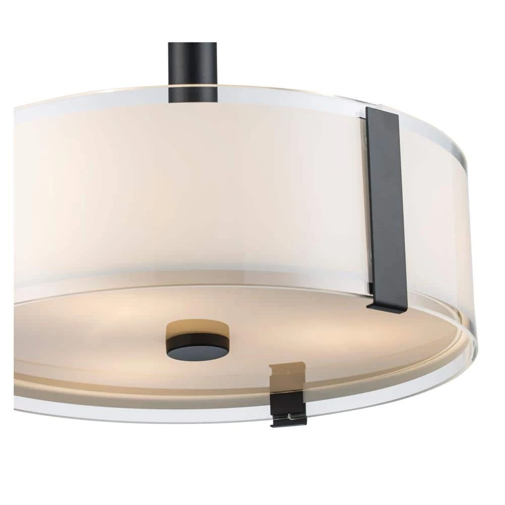 Bourland 14 in. 3-Light Black Semi-Flush Mount by Hampton Bay 5 Bourland 14 in. 3-Light Black Semi-Flush Mount by Hampton Bay - Image 5