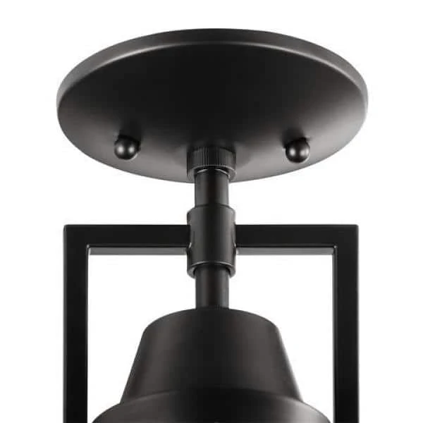 Wilhelm 12 in. 1-Light Black Farmhouse Semi-Flush Mount Kitchen Ceiling Light Fixture by Hampton Bay 3 Wilhelm 12 in. 1-Light Black Farmhouse Semi-Flush Mount Kitchen Ceiling Light Fixture by Hampton Bay - Image 3