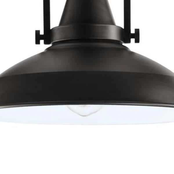 Wilhelm 12 in. 1-Light Black Farmhouse Semi-Flush Mount Kitchen Ceiling Light Fixture by Hampton Bay 2 Wilhelm 12 in. 1-Light Black Farmhouse Semi-Flush Mount Kitchen Ceiling Light Fixture by Hampton Bay - Image 2