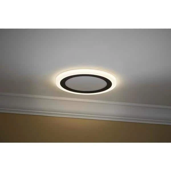 Clement 13 in. Round Black Flat Panel SW/BW/DL Color Choice Selectable LED with Night Light Flush Mount by Hampton Bay 3 Clement 13 in. Round Black Flat Panel SW/BW/DL Color Choice Selectable LED with Night Light Flush Mount by Hampton Bay - Image 3