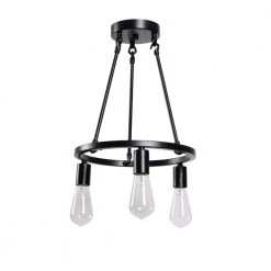 Stratton 14 in. 3-Light Black Semi-Flush Mount by Hampton Bay -Hampton Bay Sales black hampton bay flush mount lights hdp00007 1f 1000