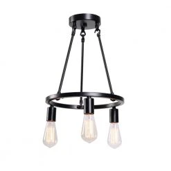 Stratton 14 in. 3-Light Black Semi-Flush Mount by Hampton Bay -Hampton Bay Sales black hampton bay flush mount lights hdp00007 4f 1000