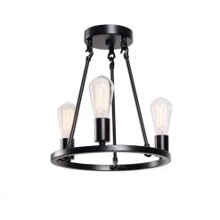 Stratton 14 in. 3-Light Black Semi-Flush Mount by Hampton Bay -Hampton Bay Sales black hampton bay flush mount lights hdp00007 c3 1000