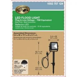 Plug-In Black Outdoor Integrated LED Landscape Flood Light by Hampton Bay -Hampton Bay Sales black hampton bay landscape flood lights g09457 1d 1000