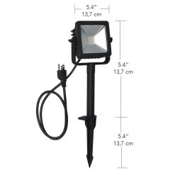 Plug-In Black Outdoor Integrated LED Landscape Flood Light by Hampton Bay -Hampton Bay Sales black hampton bay landscape flood lights g09457 40 1000