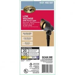 Low-Voltage 20-Watt (Bi-Pin) Black Outdoor Landscape Flood Light by Hampton Bay -Hampton Bay Sales black hampton bay landscape flood lights hd28688bk a0 1000