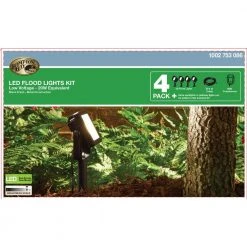Low Voltage Black Outdoor Integrated LED Landscape Flood Light (4-Pack) by Hampton Bay -Hampton Bay Sales black hampton bay landscape flood lights hd33679bk 66 1000