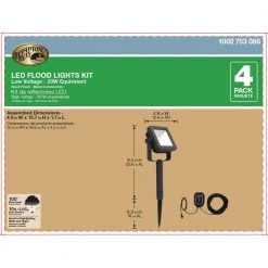 Low Voltage Black Outdoor Integrated LED Landscape Flood Light (4-Pack) by Hampton Bay -Hampton Bay Sales black hampton bay landscape flood lights hd33679bk 77 1000