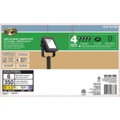 Low Voltage Black Outdoor Integrated LED Landscape Flood Light (4-Pack) by Hampton Bay -Hampton Bay Sales black hampton bay landscape flood lights hd33679bk c3 1000