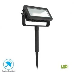 Low Voltage Black Outdoor Integrated LED Landscape Flood Light with 3 levels of intensity by Hampton Bay