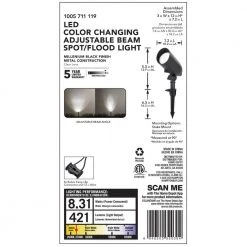 Low Voltage Black LED Landscape Flood Light with Adjustable Light Color and Adjustable Beam Angle by Hampton Bay -Hampton Bay Sales black hampton bay landscape flood lights kiz1501l 2 d4 1000
