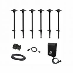 Low-Voltage 30-Watt Integrated LED Outdoor Black Landscape Path Light Kit (6-Pack) by Hampton Bay