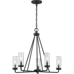 Bainbridge 24 in. 5-Light Black Outdoor Urban Industrial Chandelier with Clear Glass Shades by Hampton Bay 16 Bainbridge 24 in. 5-Light Black Outdoor Urban Industrial Chandelier with Clear Glass Shades by Hampton Bay -Hampton Bay Sales black hampton bay outdoor chandeliers 1045hbbldi c3 1000