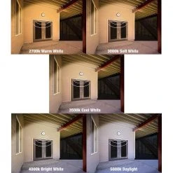 Greenhaven 11 in. 1-Light Matte Black Motion Sensor LED Outdoor Flush Mount Ceiling Light Color Selectable (4-Pack) by Hampton Bay -Hampton Bay Sales black hampton bay outdoor flush mount lights 564281011 4pk 1f 1000