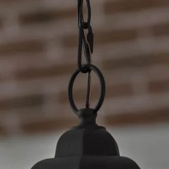 Kinglet 9-5/8 in. W 1-Light Black Outdoor Hanging Pendant with Clear Glass by Hampton Bay -Hampton Bay Sales black hampton bay outdoor pendant lights kve1701al 01 bk 40 1000