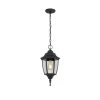 Kinglet 9-5/8 in. W 1-Light Black Outdoor Hanging Pendant with Clear Glass by Hampton Bay