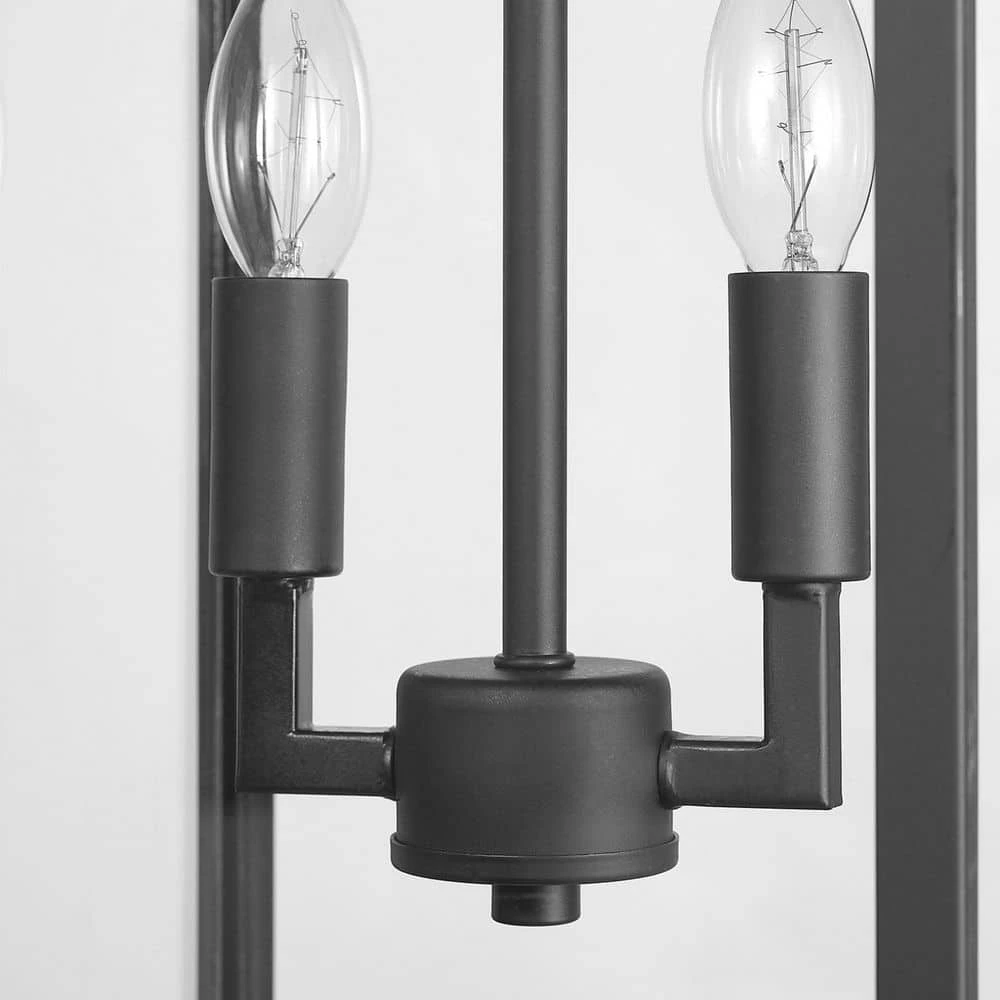 Hurley Modern 2-Light Hardwired Large Outdoor Wall Lantern Sconce Matte Black by Hampton Bay 8 Hurley Modern 2-Light Hardwired Large Outdoor Wall Lantern Sconce Matte Black by Hampton Bay - Image 8
