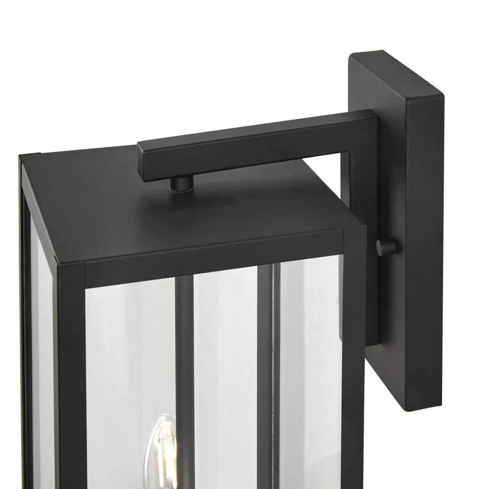 Hurley Modern 2-Light Hardwired Large Outdoor Wall Lantern Sconce Matte Black by Hampton Bay 4 Hurley Modern 2-Light Hardwired Large Outdoor Wall Lantern Sconce Matte Black by Hampton Bay - Image 4