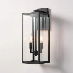Hurley Modern 2-Light Hardwired Large Outdoor Wall Lantern Sconce Matte Black by Hampton Bay 20 Hurley Modern 2-Light Hardwired Large Outdoor Wall Lantern Sconce Matte Black by Hampton Bay -Hampton Bay Sales black hampton bay outdoor sconces 44811 fa 1000