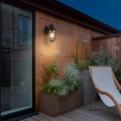 Turner 1-Light Hardwired Large Outdoor Wall Lantern Sconce Matte Black by Hampton Bay -Hampton Bay Sales black hampton bay outdoor sconces 44882 31 1000