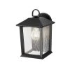ASHTON 1-Light Black Outdoor Wall Mount Lantern Sconce with Seeded Glass by Hampton Bay