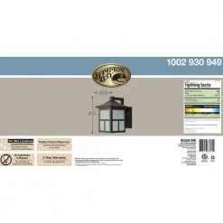 Black Outdoor Integrated LED Wall Lantern Sconce (2-Pack) by Hampton Bay -Hampton Bay Sales black hampton bay outdoor sconces bal 012 1f 1000